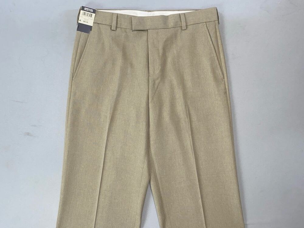 Kenneth Cole Reaction Vertical Texture Plain Front Dress Pants in Oatmeal. 32X30
